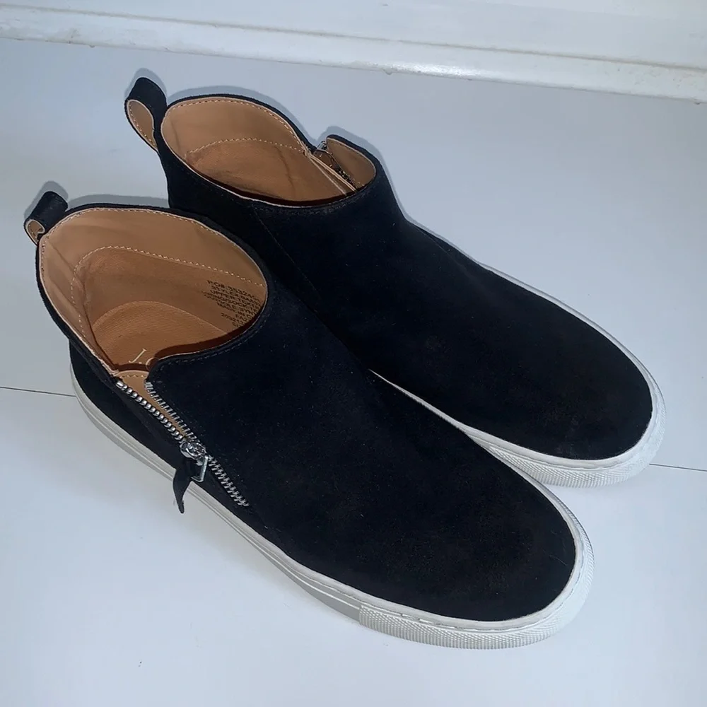 J.Crew Faux suede hight top boots‎ black Size 7.5